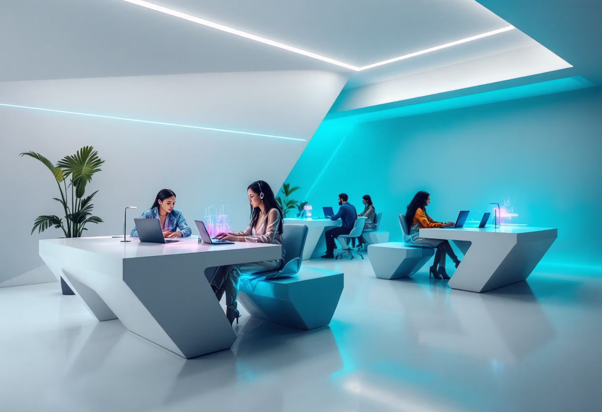 Modern ofis ortamında çalışan ekip